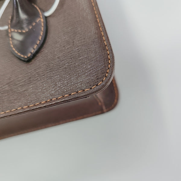Calfskin Top Handle Bag Brown