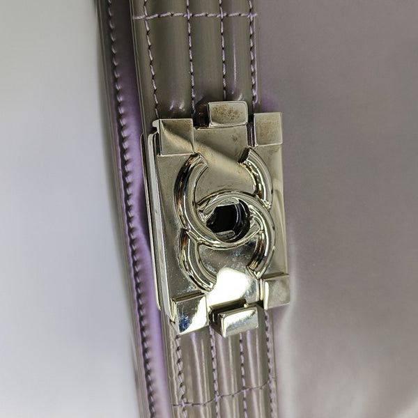 BOY CHANEL Medium Patent Calfskin Purple