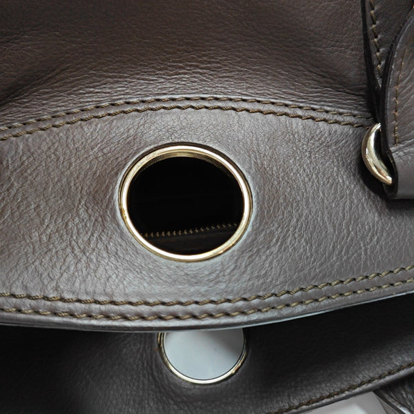 Calfskin Top Handle Bag Brown