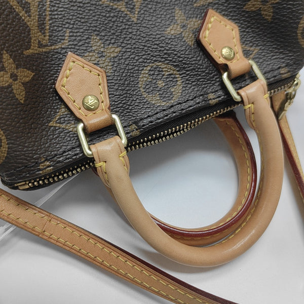 SPEEDY Nano Monogram Coated Canvas Brown