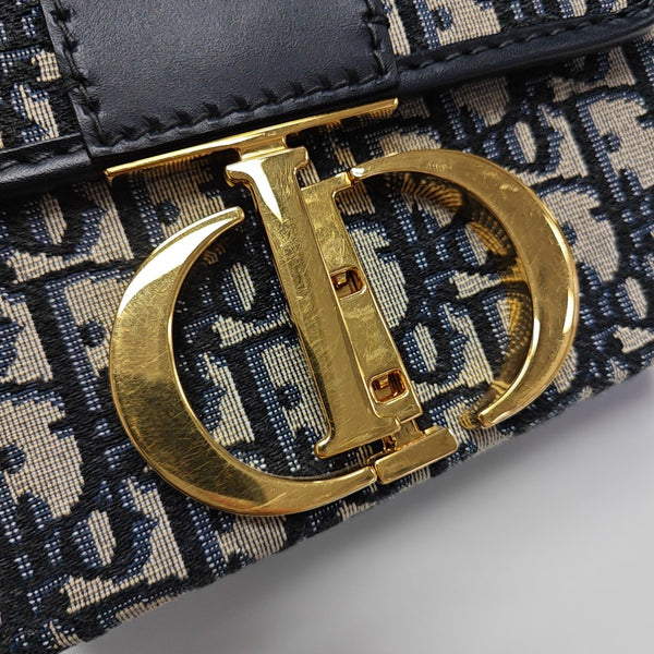 30 Montaigne Mini Oblique Canvas Blue
