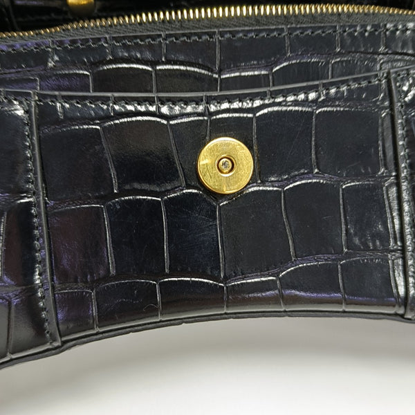 Hourglass Wallet On Chain Small Calfskin Black