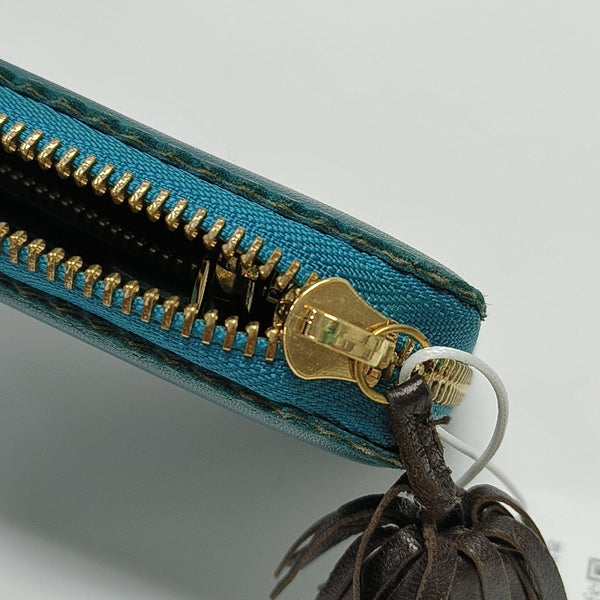 Brand Lambskin Blue Wallet