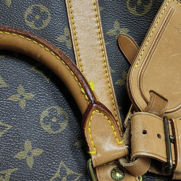 KEEPALL 60 Monogram Coated Canvas Brown
