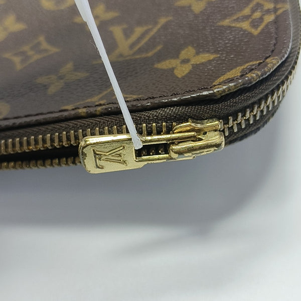 Monogram Coated Canvas Clutch Brown