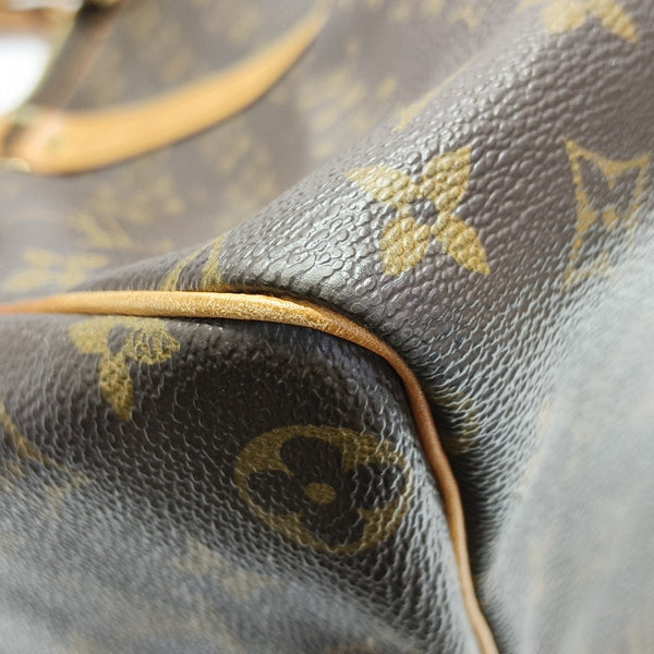 KEEPALL 45 Monogram Coated Canvas Brown