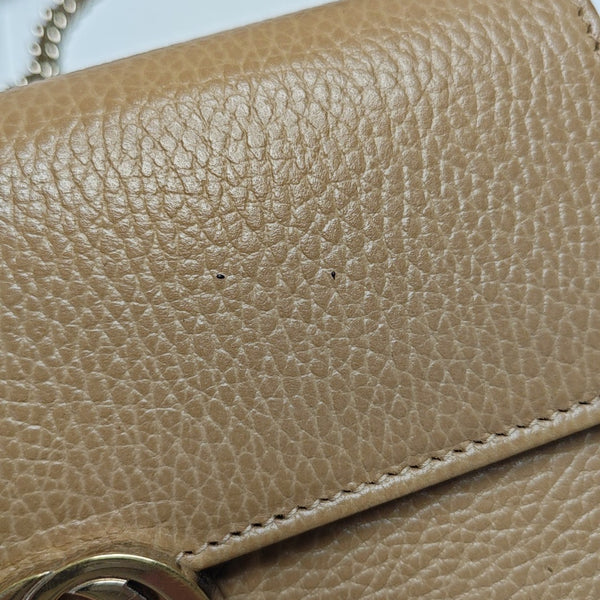Interlocking G Small Calfskin Beige