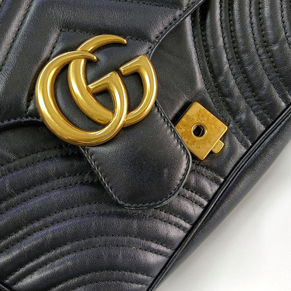 GG Marmont Medium Quilted Calfskin Black