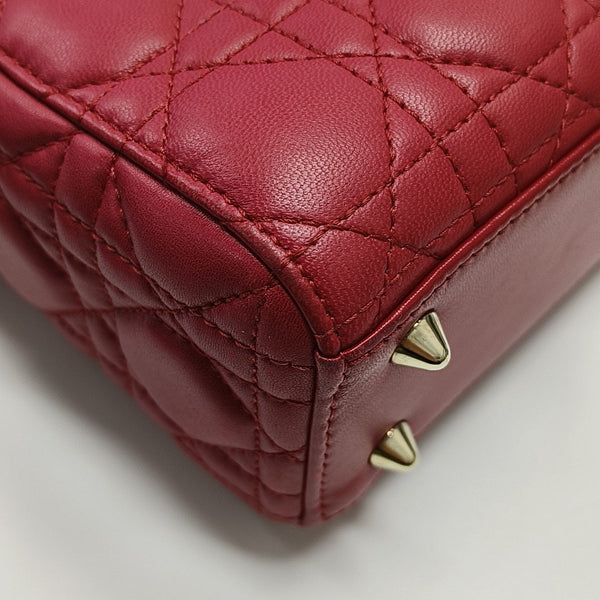 Lady Dior Small Cannage Lambskin Red