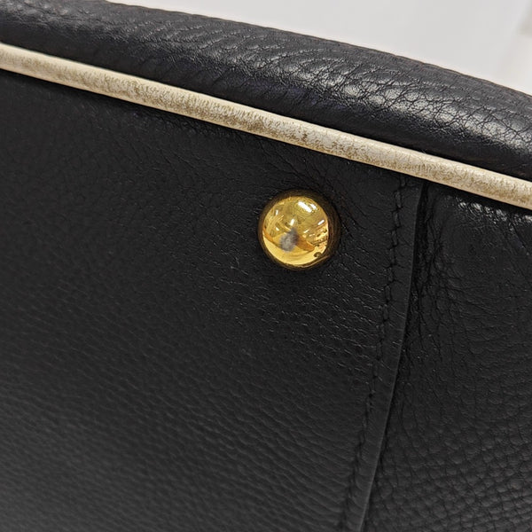 Calfskin Top Handle Bag Black