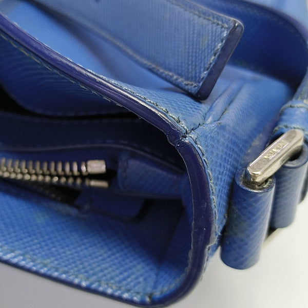 Saffiano Calfskin Crossbody Bag Blue