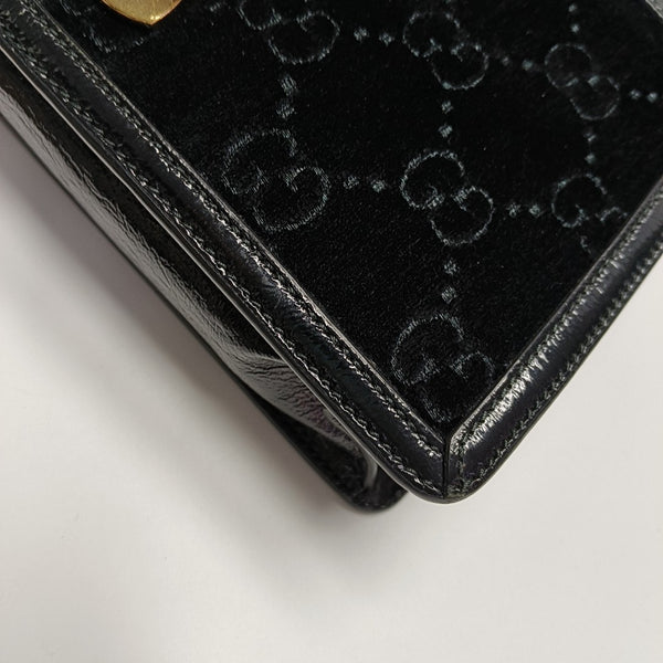 Sylvie Small Monogram Velvet Black