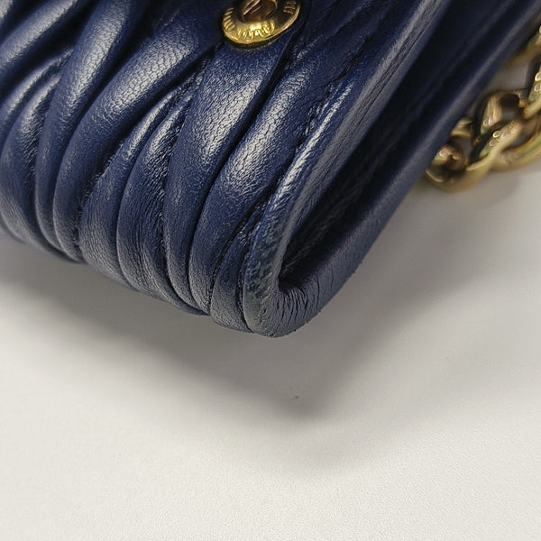 Quilted Lambskin Shoulder Bag Blue
