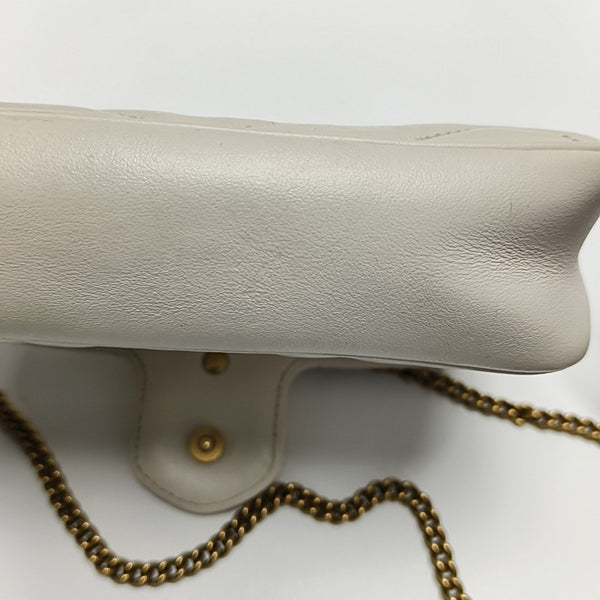 GG Marmont Mini Quilted Calfskin White