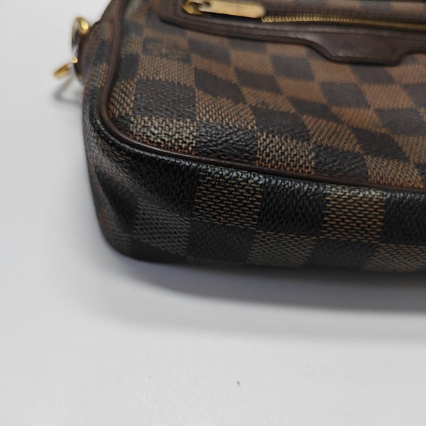 MACAO Damier Ebene Coated Canvas Brown