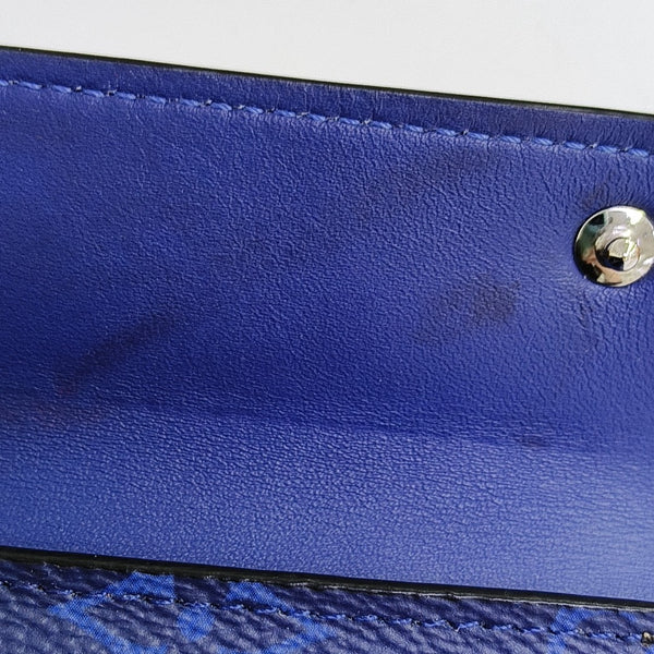 DISCOVERY Monogram Calfskin Blue Wallet