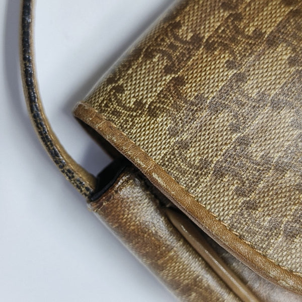 Coated Canvas Shoulder Bag Beige