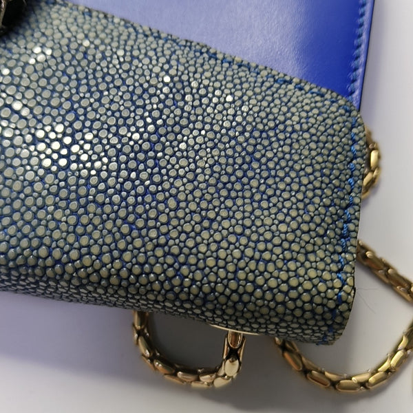 SERPENTI FOREVER Small Stingray Leather Blue