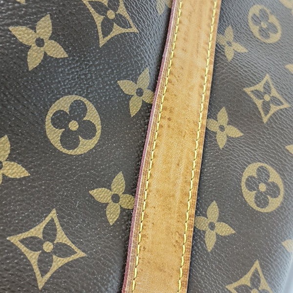KEEPALL 50 Monogram Coated Canvas Brown