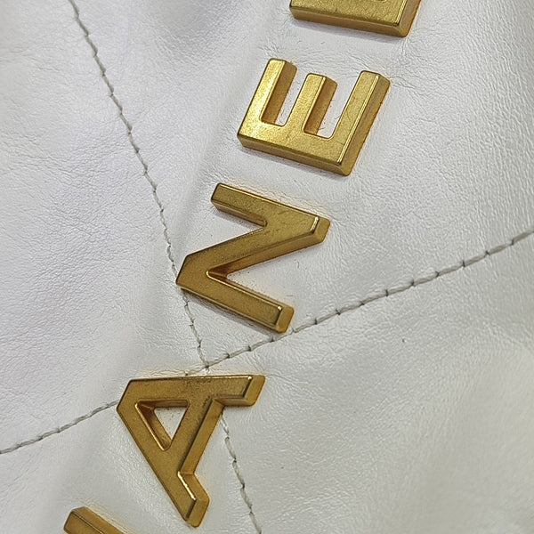 CHANEL 22 Mini Quilted Calfskin White