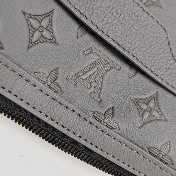 TRIO Monogram Calfskin Gray
