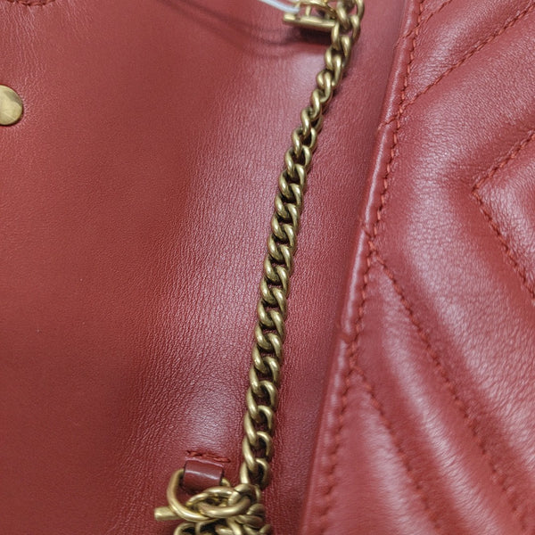 GG Marmont Mini Quilted Calfskin Red
