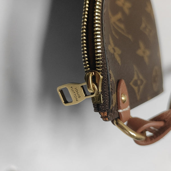 LOW KEY HOBO MM Monogram Calfskin Brown