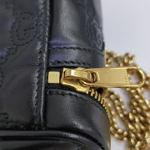 Monogram Calfskin Shoulder Bag Black