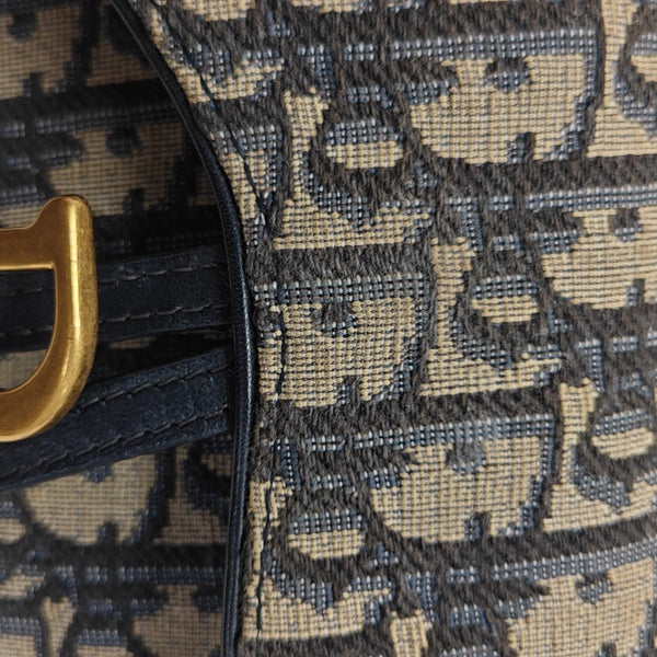 Saddle Mini Oblique Canvas Blue