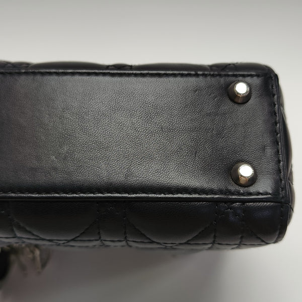Lady Dior Mini Cannage Lambskin Black