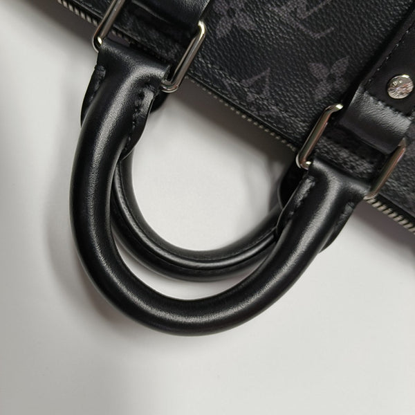 KEEPALL 25 Monogram Coated Canvas Black