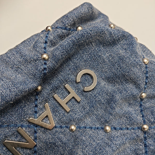 CHANEL 22 Mini Quilted Denim Blue