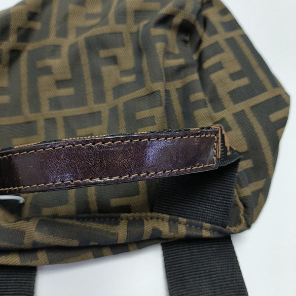 Fabric Top Handle Bag Brown