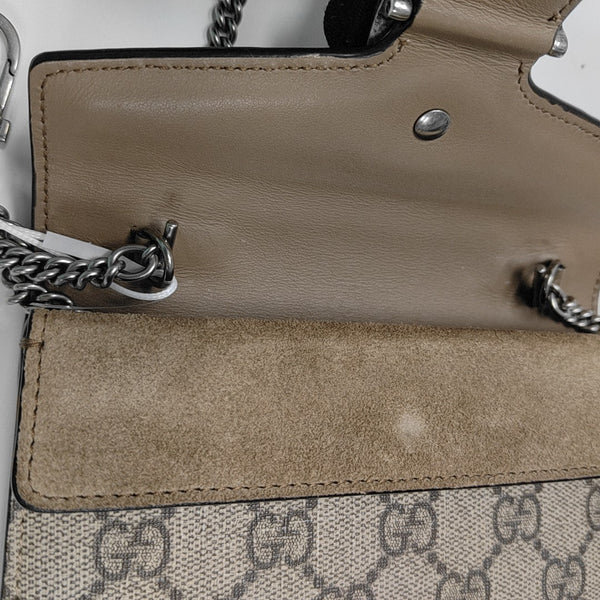 Dionysus Super Mini Monogram Coated Canvas Beige