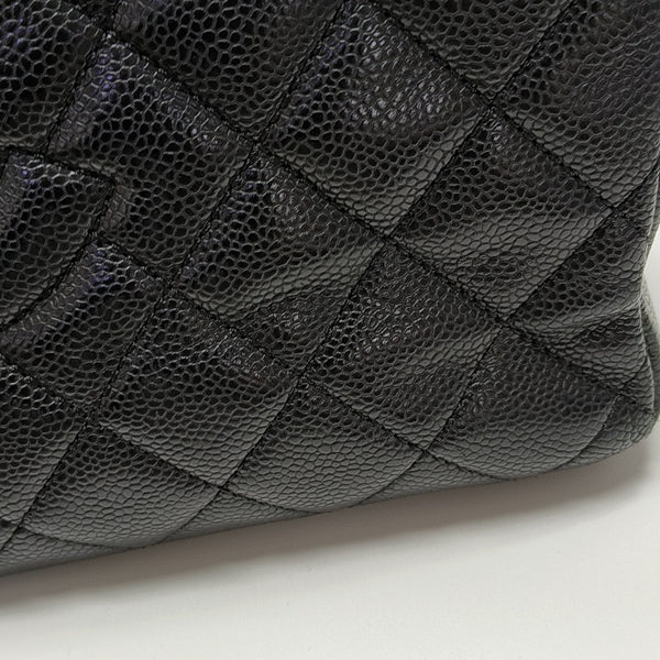 CHANEL GST Large Quilted Grained Calfskin Black