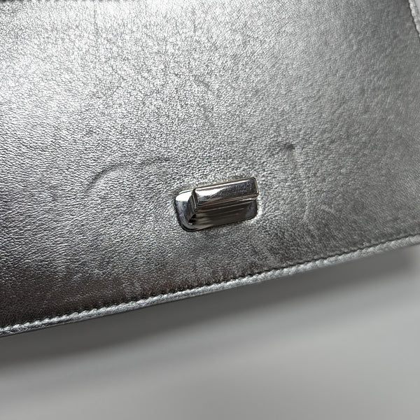 Quilted Lambskin Shoulder Bag Silver