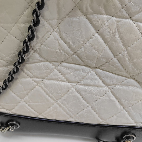 GABRIELLE Small Quilted Calfskin White