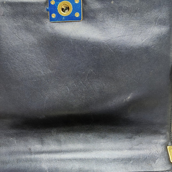 BOY CHANEL Large Lambskin Blue