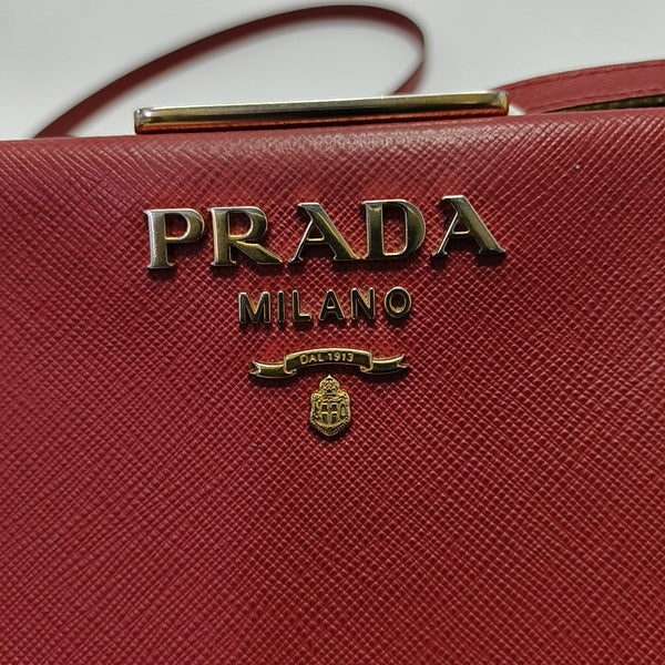 Light Frame Saffiano Calfskin Red