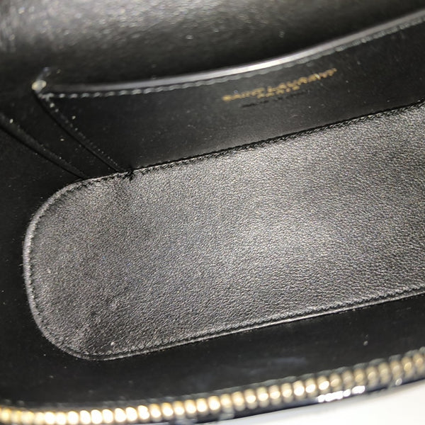 80'S VANITY Quilted Patent Leather Black