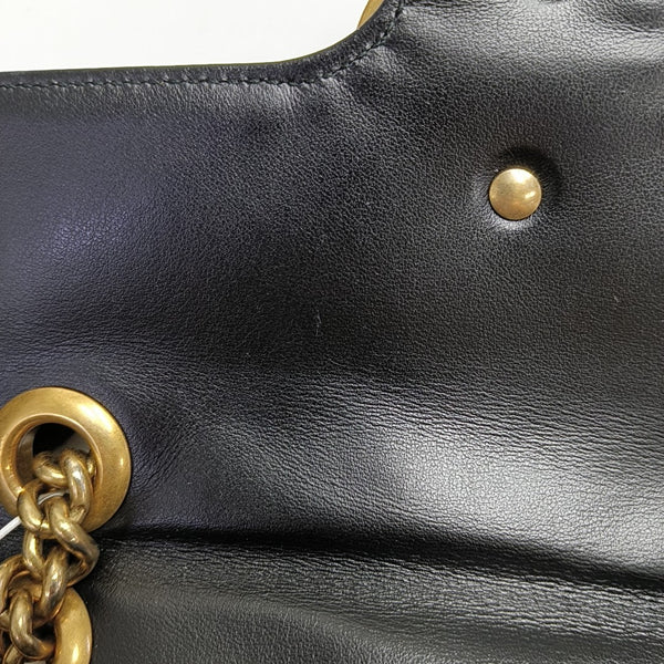 GG Marmont Small Quilted Calfskin Black