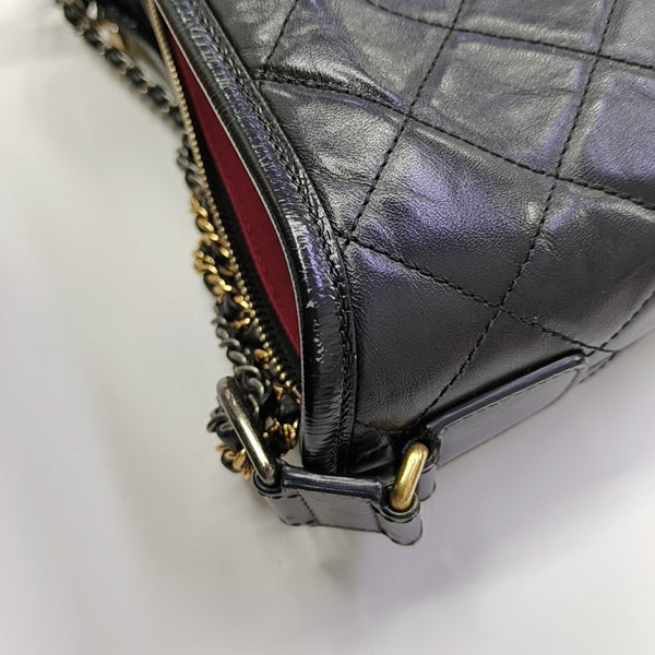 GABRIELLE Small Quilted Vintage Calf Black