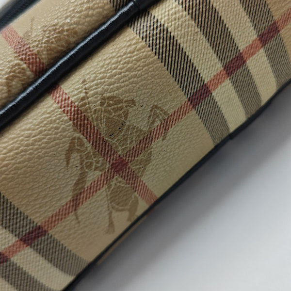 Coated Canvas Shoulder Bag Brown