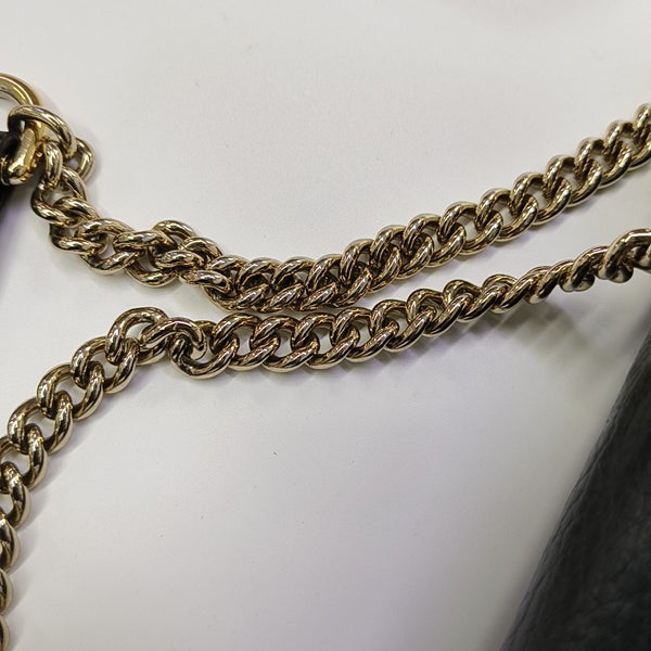 Interlocking G Large Calfskin Black