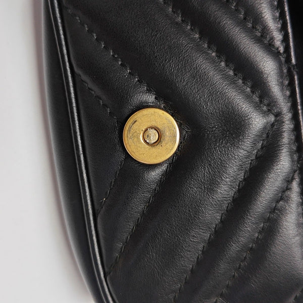 GG Marmont Super Mini Quilted Calfskin Black