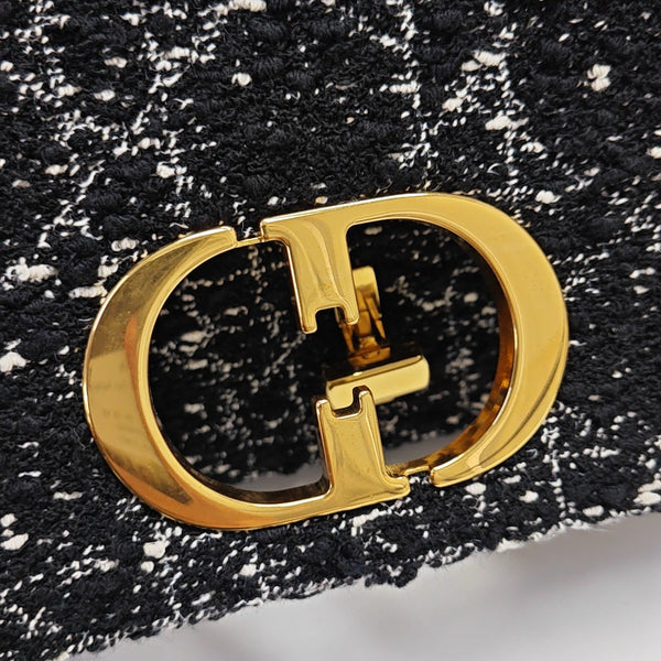 Dior Caro Medium Cannage Wool Black