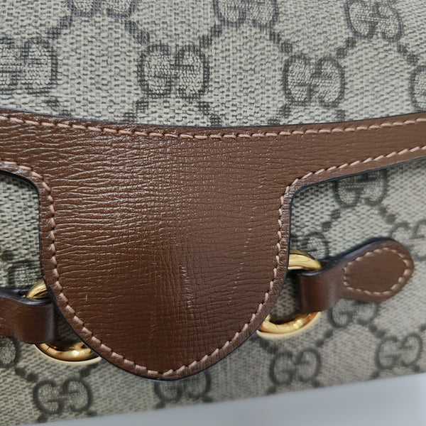 Horsebit 1955 Mini Monogram Coated Canvas Beige