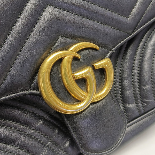 GG Marmont Medium Quilted Calfskin Black