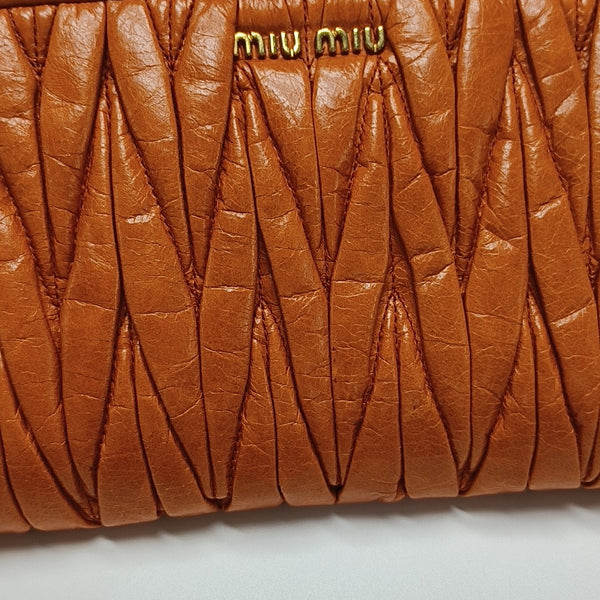 Quilted Lambskin Clutch Orange