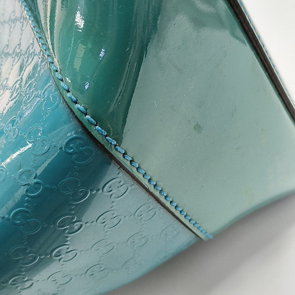 Monogram Patent Leather Shoulder Bag Blue
